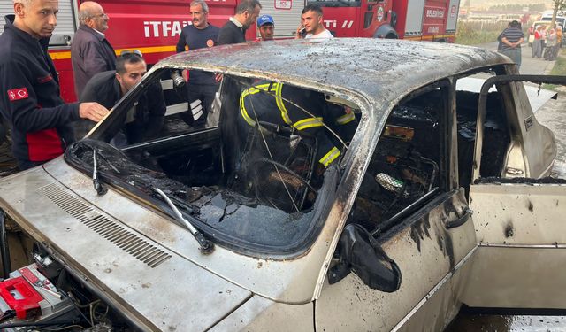 Erbaa'da Otomobil Alev Alev Yandı
