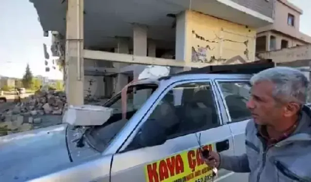 Hasarlı Binanın Duvarı Kamyonetin Üzerine Devrildi