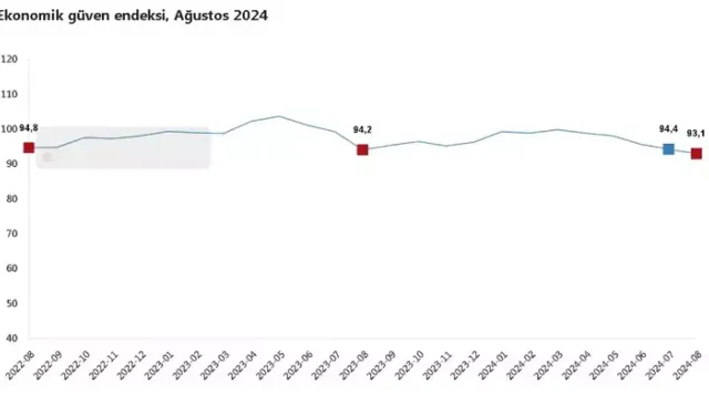 TÜİK: Ağustosta Ekonomik Güven Endeksi Düşüş Göstermiştir