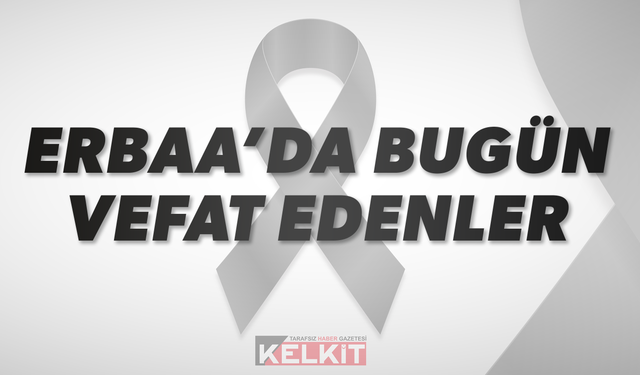 Erbaa'da Bugün (19.10.2024) Vefat Edenler