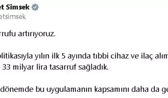 Tıbbi Cihaz ve İlaç Alımında Sağlanan 33 Milyar Liralık Tasarruf