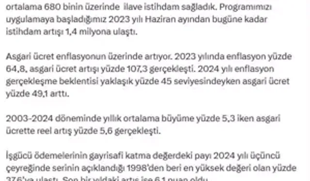Bakan Şimşek: Asgari Ücret, Enflasyonun Üzerinde Artıyor