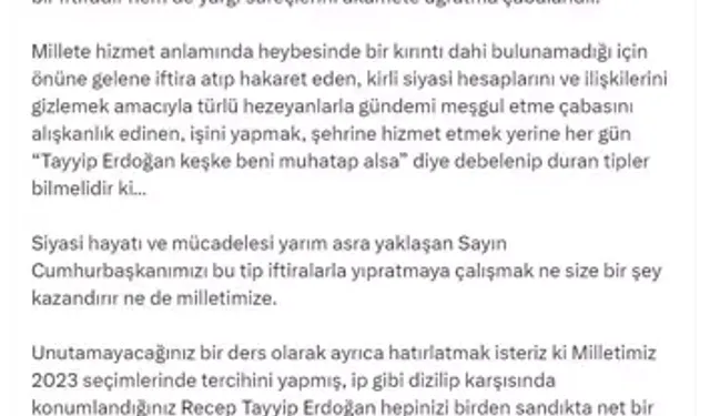 Fahrettin Altun’dan Sert Açıklama: "Cumhurbaşkanımıza Yapılan İftiralar Yargı Süreçlerini Aksamaya Zorlar!