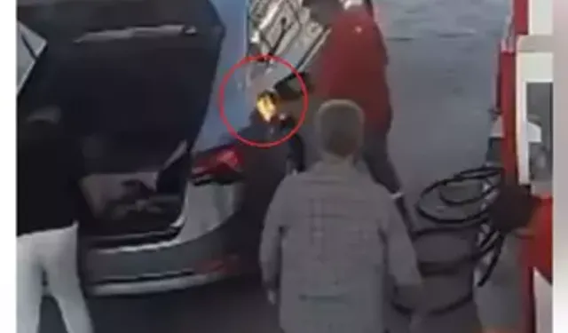 Akaryakıt İstasyonunda Tehlikeli Anlar: Çakmakla Yangın Çıktı