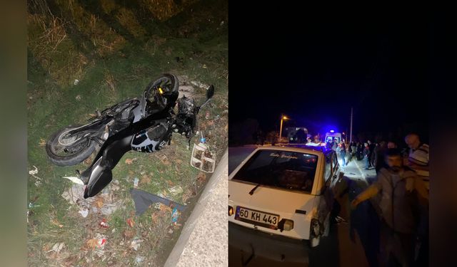 Erbaa Otogar Kavşağında Kaza: Motosiklet ile Otomobil Çarpıştı, 2 Yaralı