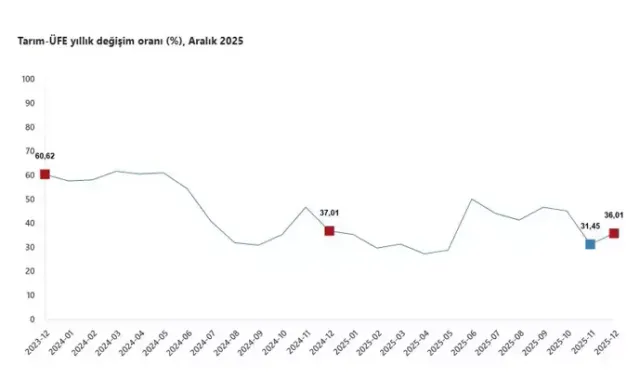 Aralıkta Tarım Üretici Fiyatları Yıllık %36 Arttı