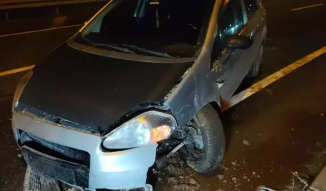 Yola Düşen Yatağa Çarpan Sürücü Yaralandı