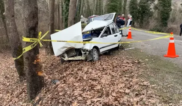 Otomobil Ağaca Çarptı: 1 Ölü, 2 Yaralı