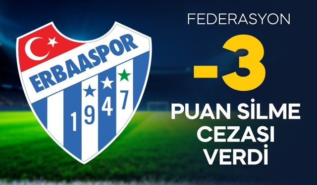 Merkür Jet Erbaaspor’da Puan Silme Şoku! 36’dan 33’e düştü!