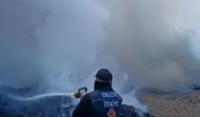 Bolvadin OSB’de Kamış Tesisinde Yangın çıktı