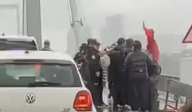 Köprüde Eyleme Polis Müdahalesi, 40 Kişi Gözaltında