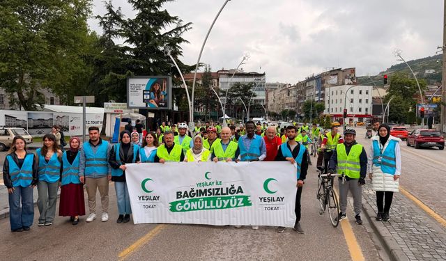 Tokat’ta Pedallar Sağlık ve Umut İçin Döndü: Yeşilay Bisiklet Turu’na Yoğun Katılım!