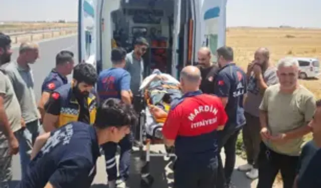 Tarlaya Devrilen Hafif Ticari Aracın Sürücüsü Yaralandı