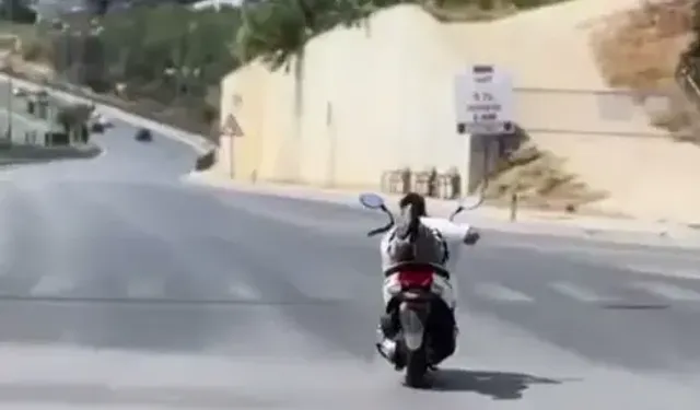 Alanya’da Motosikletlinin Tehlikeli Hareketleri Kamerada