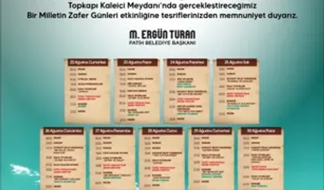 Fatih’te ‘Bir Milletin Zafer Günleri’ Başlıyor