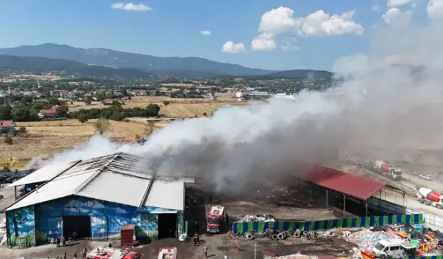 Bolu'da Geri Dönüşüm Tesisinde Yangın