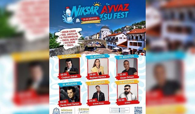 Niksar Ayvaz Su Fest Başlıyor: 10 Gün Boyunca Festival Coşkusu