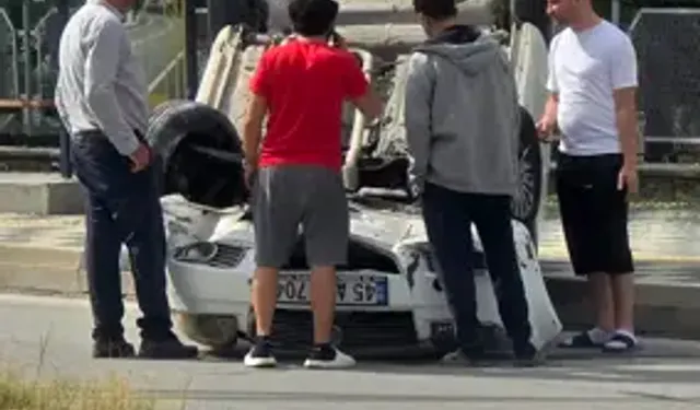 Afyonkarahisar’da Otomobil Takla Attı
