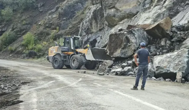 Artvin'de Heyelan Nedeniyle Köy Yolu Ulaşıma Kapandı