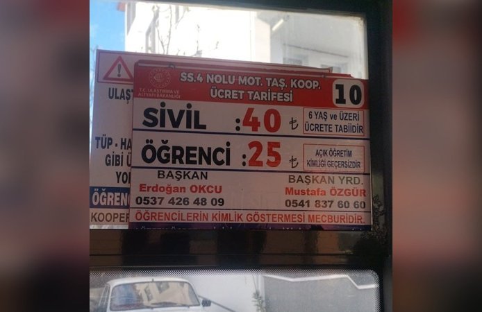 Erbaa’da Minibüs Ücretlerine Zam: Tam 40 TL, Öğrenci 25 TL Oldu!