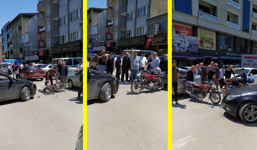 Erek Caddesi’nde Motosiklet Kazası: Trafik Kısa Süreli Durdu