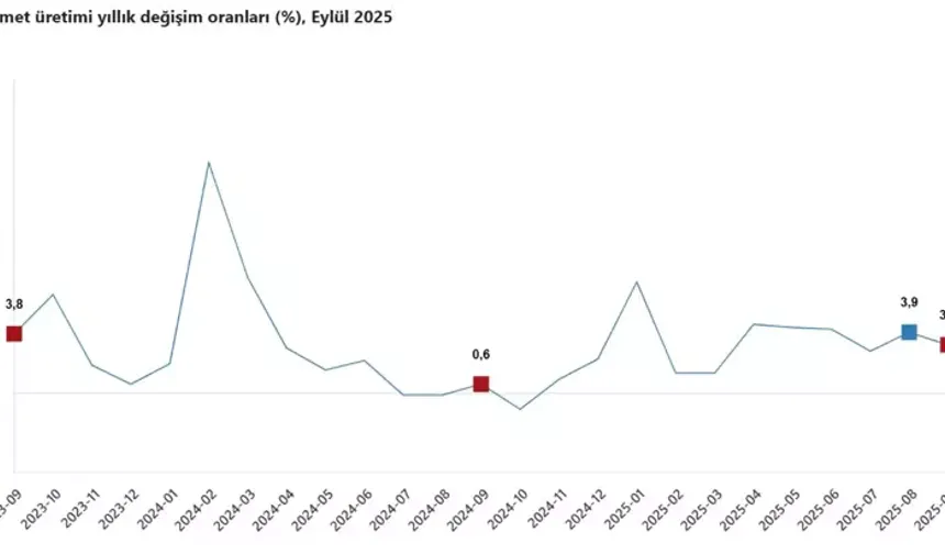 TÜİK: Eylül Ayında Hizmet Üretimi Yıllık %3,1 Arttı, Aylık %0,1 Azaldı