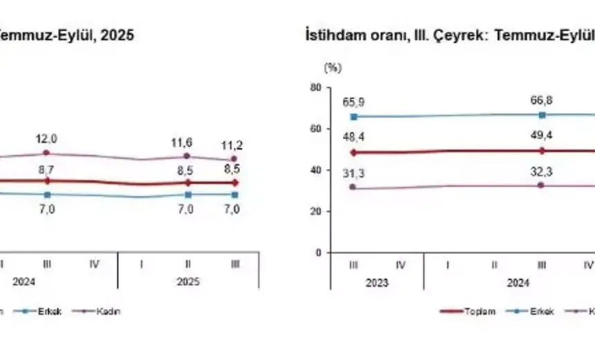 İşsizlik 3. Çeyrekte Yüzde 8,5’te Sabit Kaldı