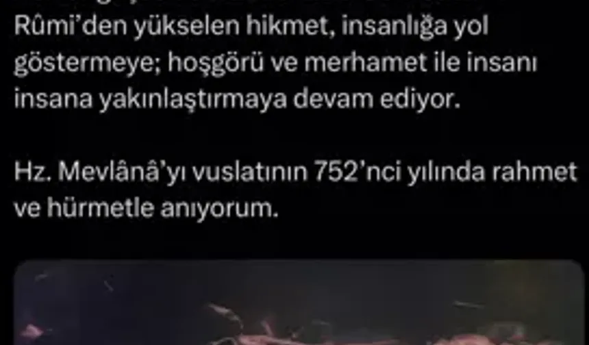 Emine Erdoğan’dan 752’nci Vuslat Yıl Dönümü  Mevlana Mesajı