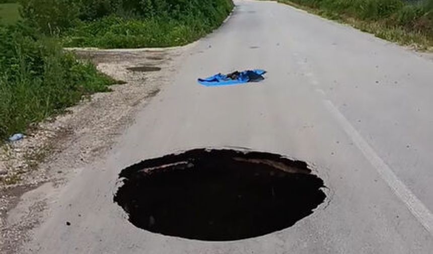 Tokat'ta Sağanak Nedeniyle Yol Çöktü