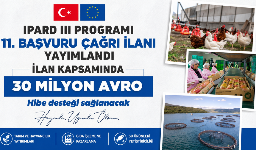 Tokat Valiliği: IPARD III Programı 11. Başvuru Çağrı İlanı Yayımlandı