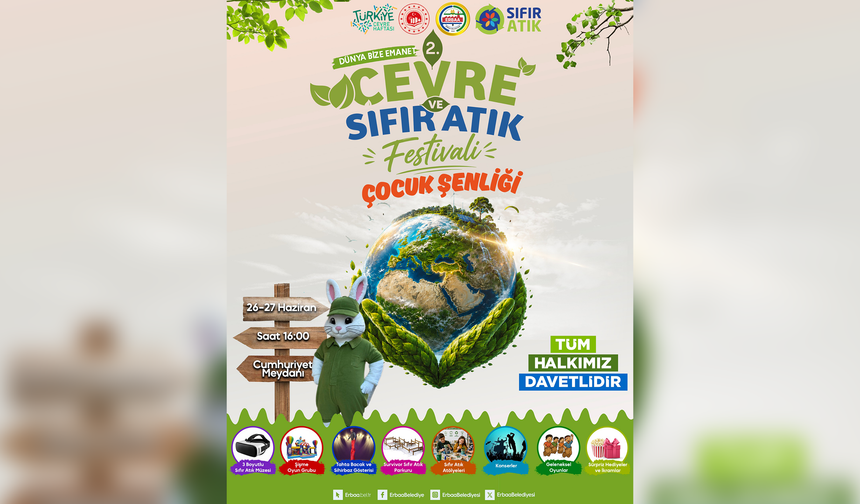 Erbaa’da Çocuklar Çevre ve Eğlence Dolu Festivalde Buluşacak