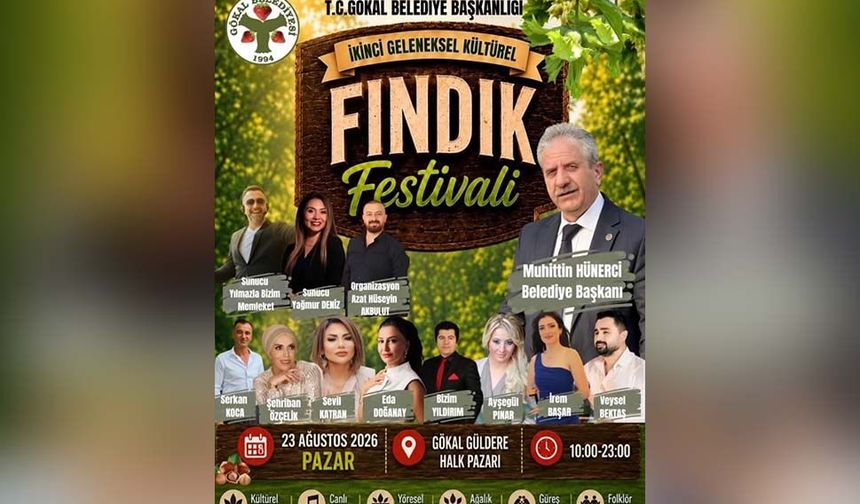 Gökal Fındık Festivali 23 Ağustos'ta Başlıyor