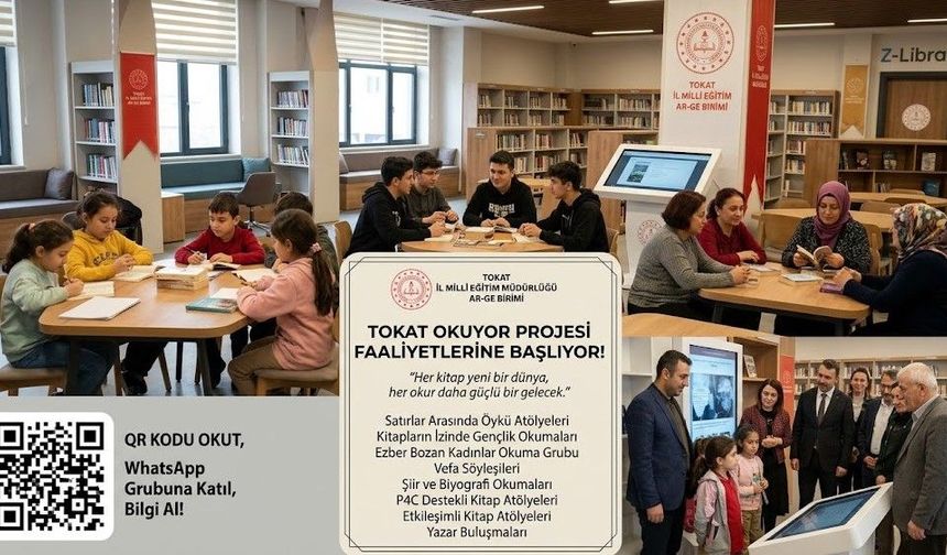 Tokat’ta Kitap Seferberliği: "Tokat Okuyor" Projesi Z Kütüphane Merkezli Başlıyor
