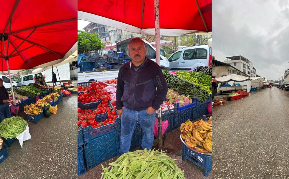 Erbaa’da Aniden Bastıran Sağanak Pazarı Vurdu: Esnaf Araçlara Sığındı!