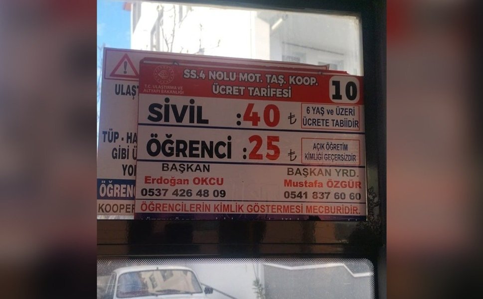 Erbaa’da Minibüs Ücretlerine Zam: Tam 40 TL, Öğrenci 25 TL Oldu!