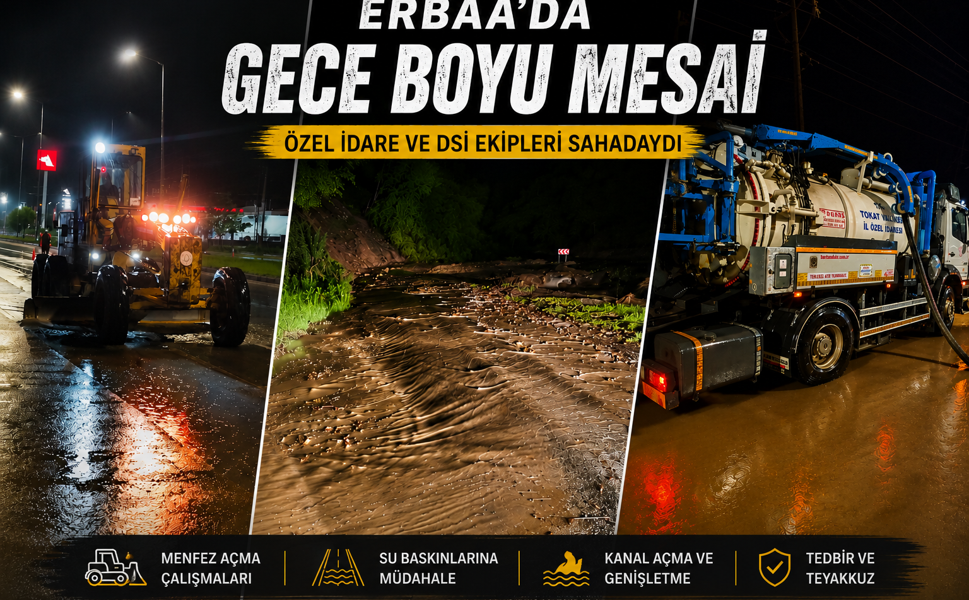 Erbaa’da Sel Riskine Karşı Hummalı Çalışma