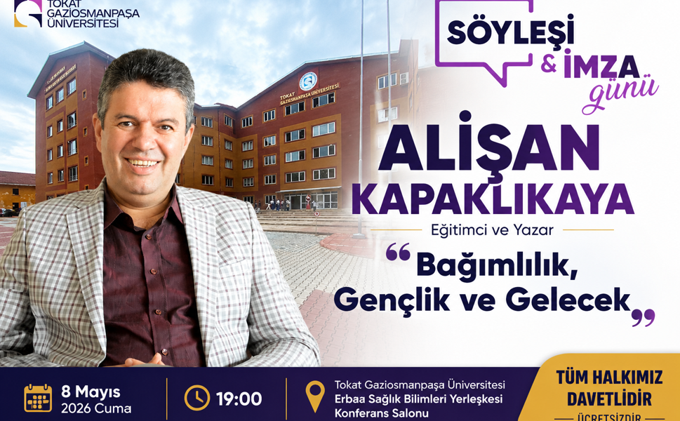 Eğitimci ve Yazar Alişan Kapaklıkaya Erbaa'ya Geliyor