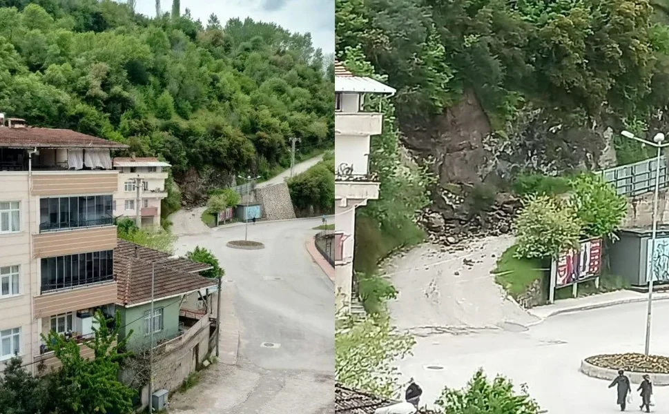 Niksar’da Sağanak Sonrası Heyelan Tehlikesi: Yol Ulaşıma Kapatıldı