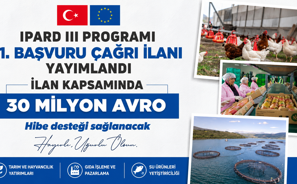 Tokat Valiliği: IPARD III Programı 11. Başvuru Çağrı İlanı Yayımlandı