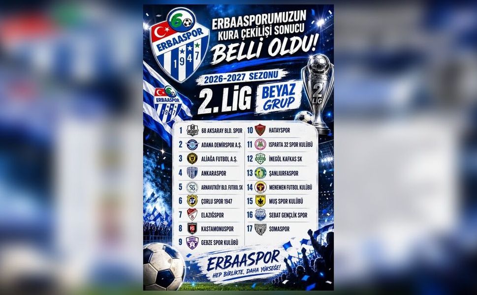 Erbaaspor’un Yeni Sezondaki Rakipleri Belli Oldu!