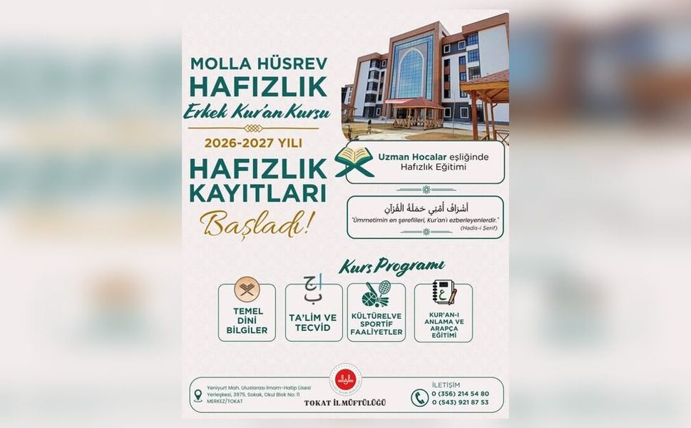 Tokat’ta Geleceğin Hafızaları Yetişiyor: İbn-İ Kemal Kız Kur’an Kursunda Kayıtlar Başladı!