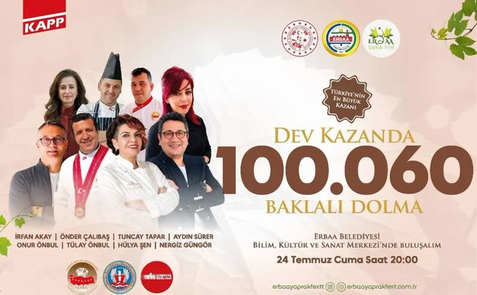 Erbaa’da Rekor Hazırlık: Dev Kazanda 100 Bin 60 Yaprak Sarması Pişiyor!