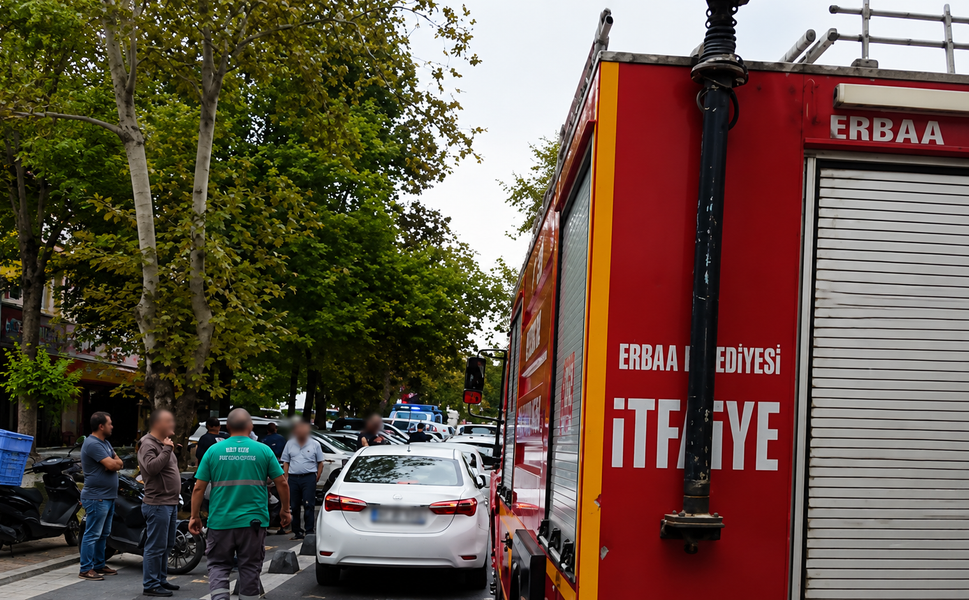 Erbaa’da Hükümet Caddesi’nde Park Engeli: İtfaiye İlerleyemedi