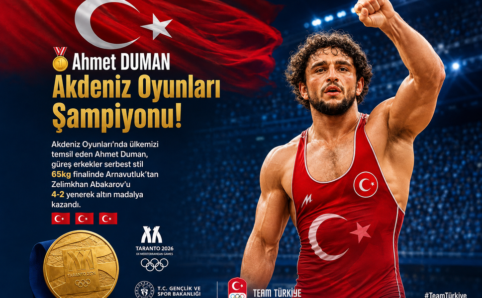 Erbaa’nın Gururu Ahmet Duman Akdeniz Oyunları Şampiyonu!