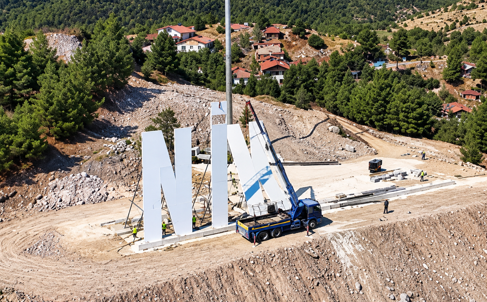 Niksar’ın Yeni Simgesi Yükseliyor: Dev Yazıda 3. Harf Yerleştirildi