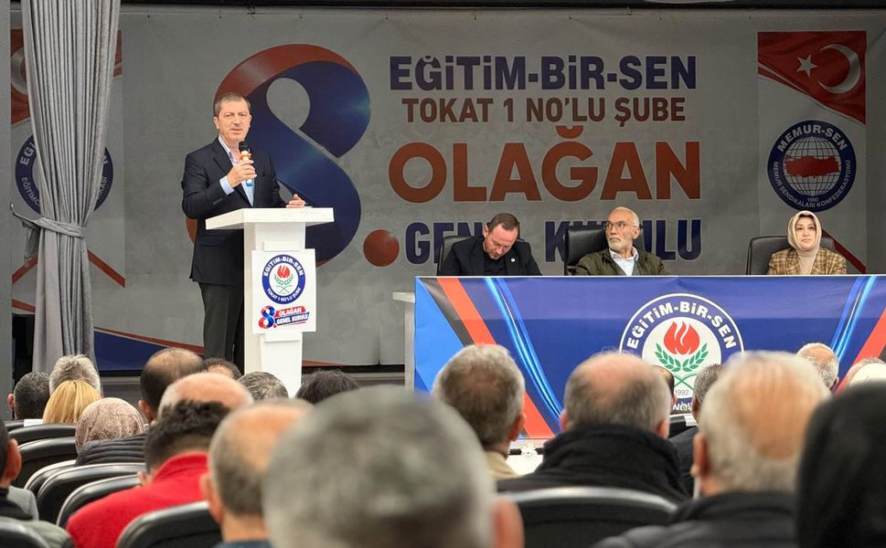 Eğitim-Bir-Sen Tokat 1 No’lu Şube'nin 8. Olağan Genel Kurulu’nda Şaban Ceylan Güven Tazeledi