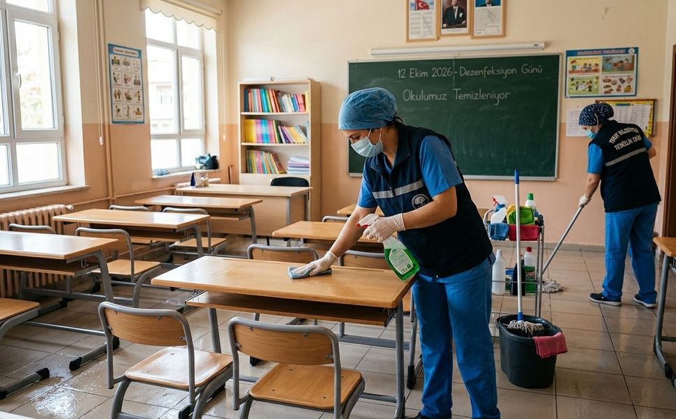 Tokat’ta Eğitime Verilen Arada Okullarda Hijyen Ve Dezenfeksiyon Mesaisi